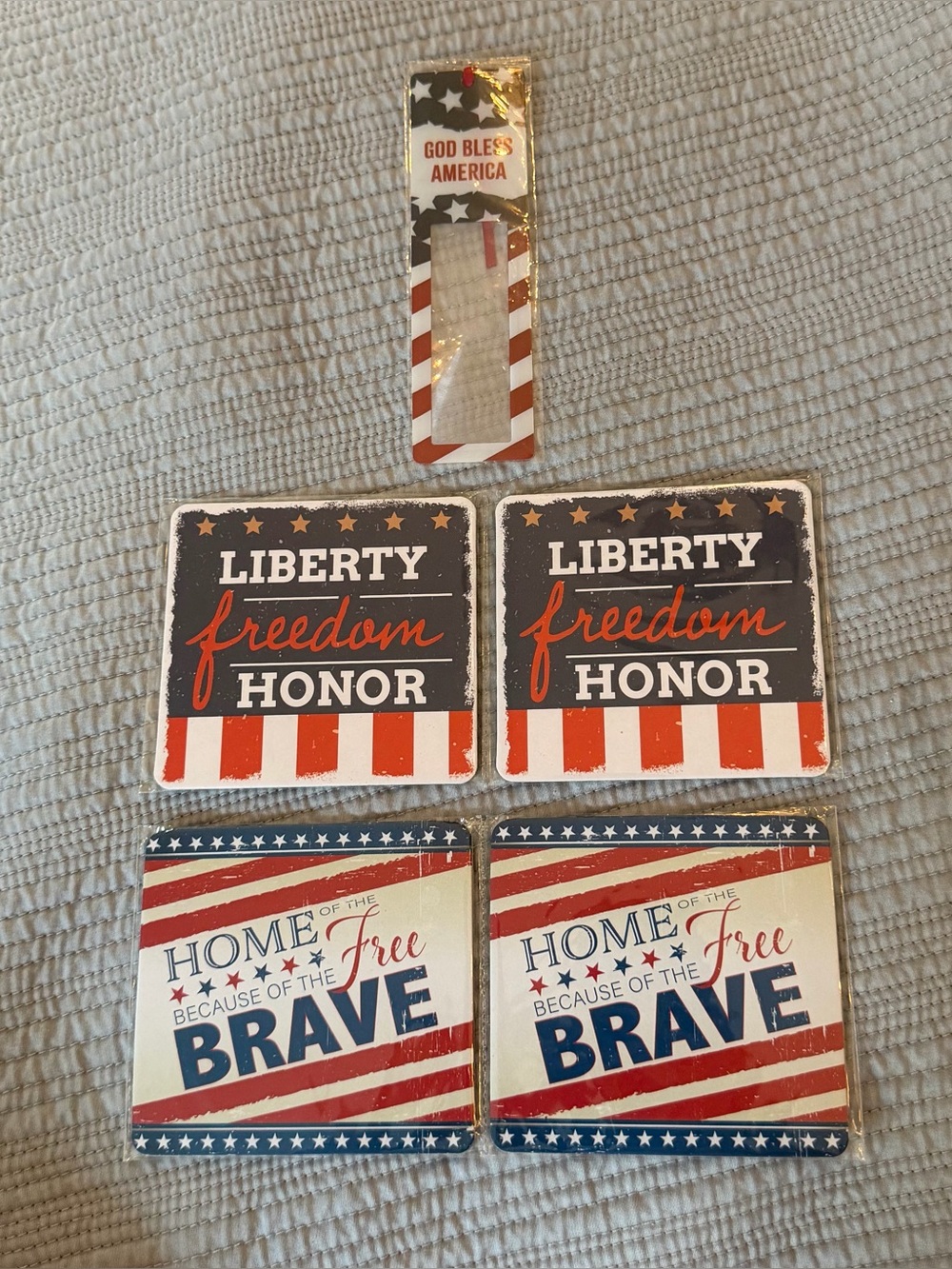 Patriotic Coaster Set & Bookmark!